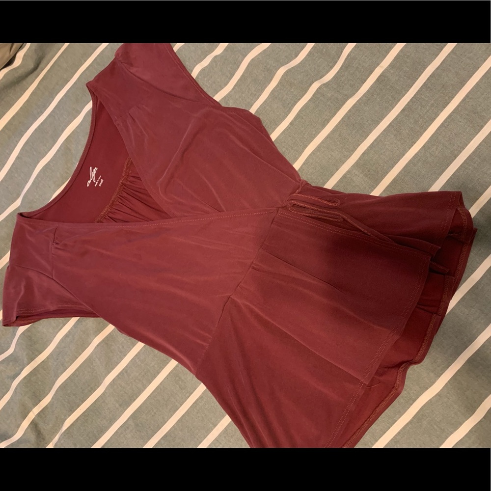 Maroon peplum top